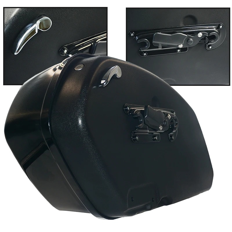 Motorcycle Gloss Black ST Saddlebags Saddle Bag for Harley Softail Low Rider ST FXLRST 2022-2024 Street bob 2018+